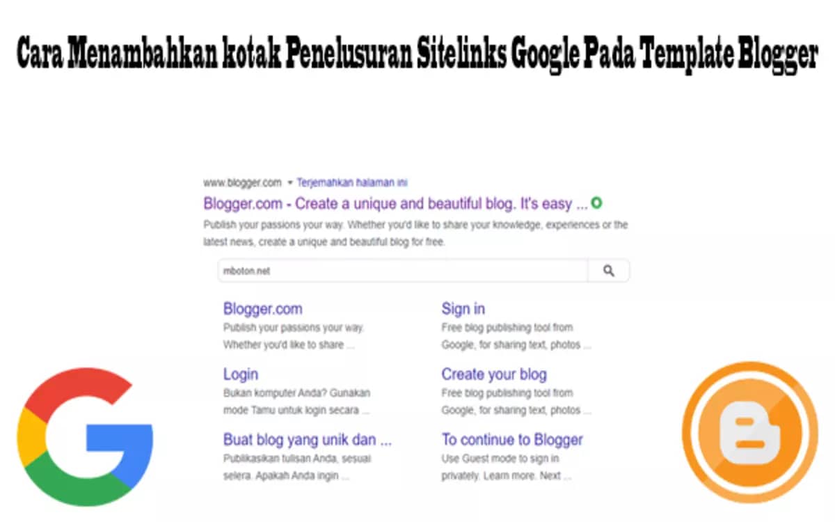 Cara Menambahkan kotak Penelusuran Sitelinks Google Pada Template Blogger